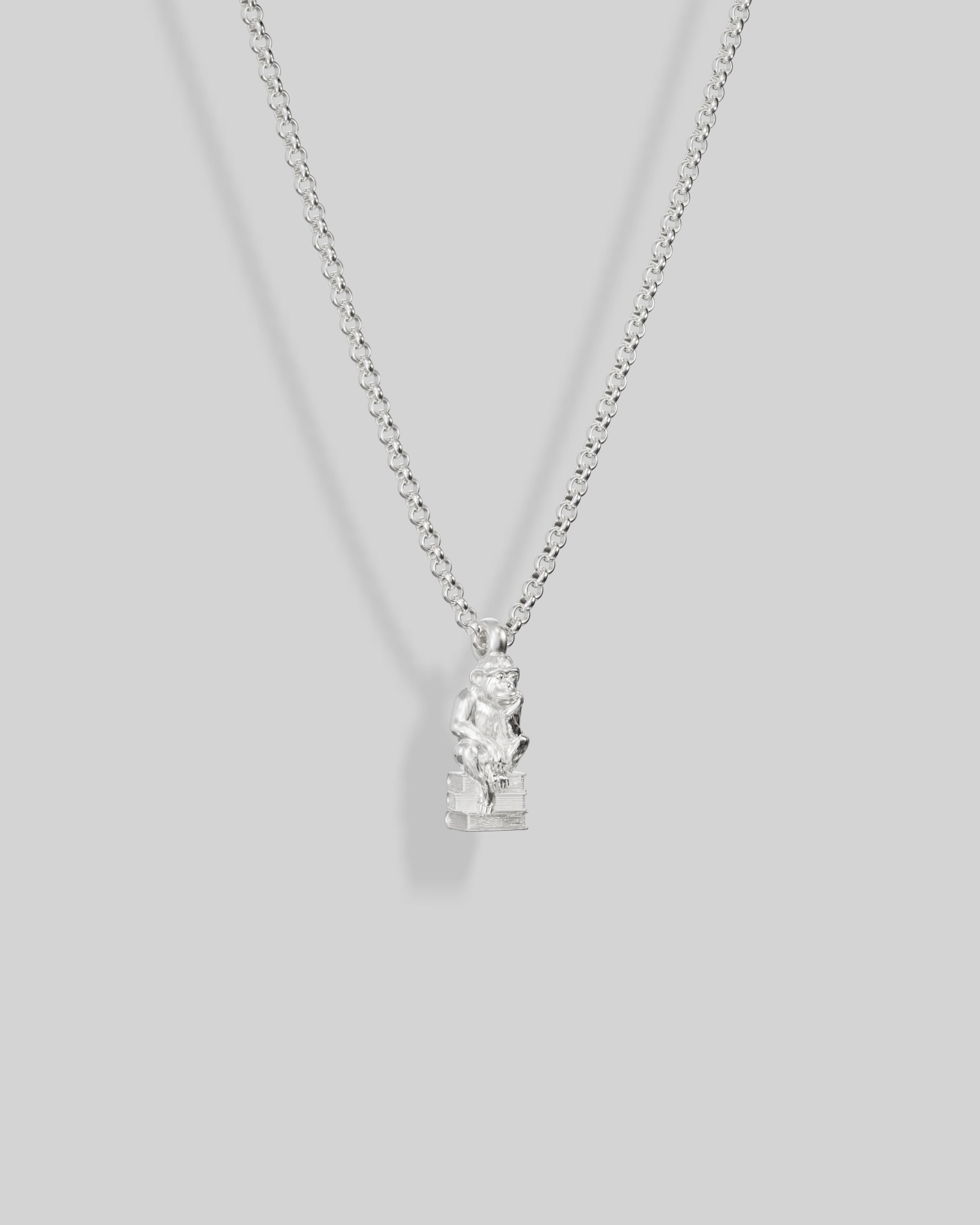 Pondering Chimp Charm Necklace